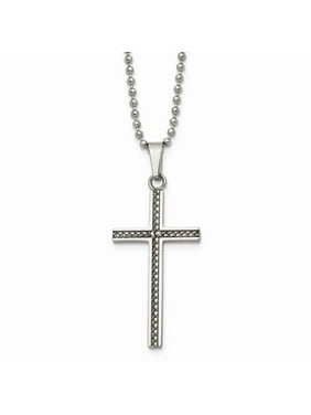 35mm x 21mm Solid 925 Sterling Silver Textured and Cross Pendant Charm